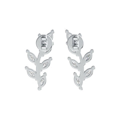 Sterling Silver Semi Mount Earrings Setting Marquise MQ 4X2mm Vine Leaf Theme DHJ