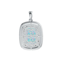 Sterling Silver Semi Mount Pendant Setting Cushion CU 14X10mm Cabochon DHJ
