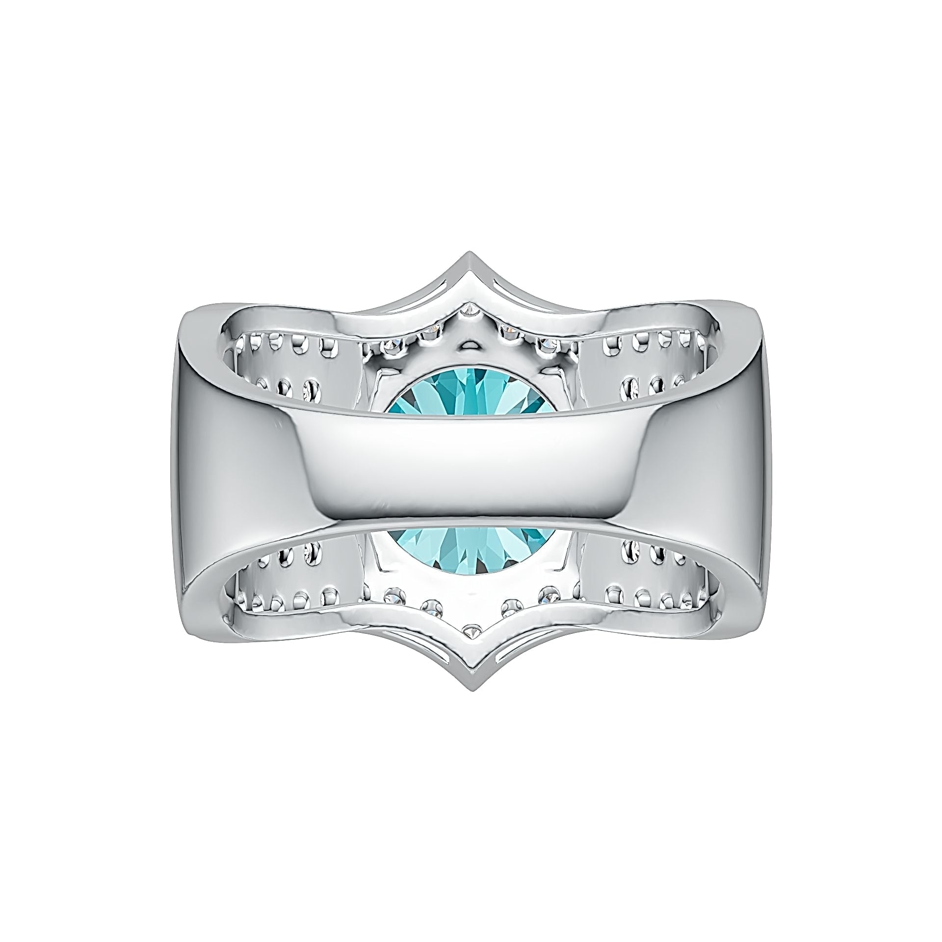 Sterling Silver Semi Mount Ring Setting Round RD 10x10mm with White Topaz or Moissanite DHJ
