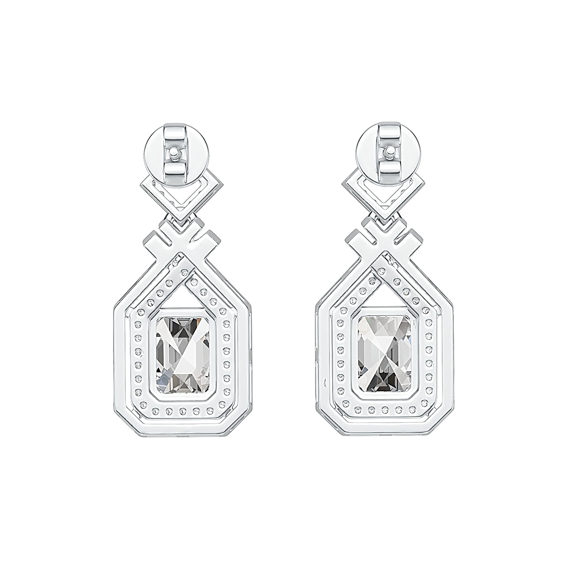 Sterling Silver Semi Mount Earrings Setting Emerald OCT 8X6mm DHJ
