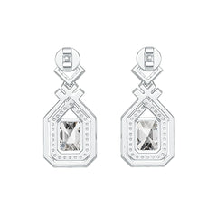 Sterling Silver Semi Mount Earrings Setting Emerald OCT 8X6mm DHJ