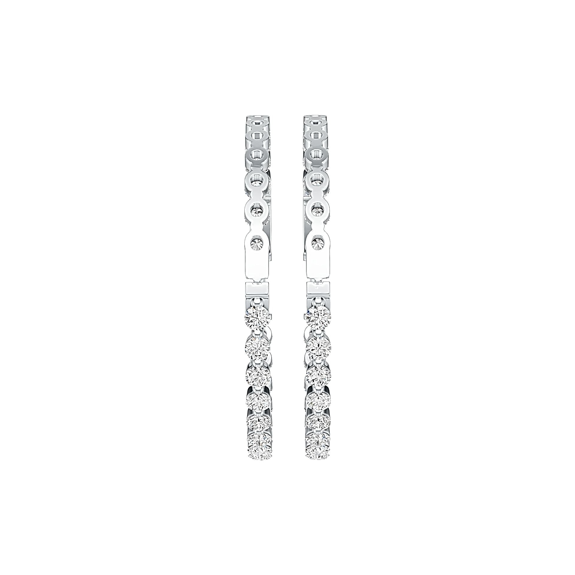 Sterling Silver Hoop Earrings with White Topaz or Moissanite Syzjewelry