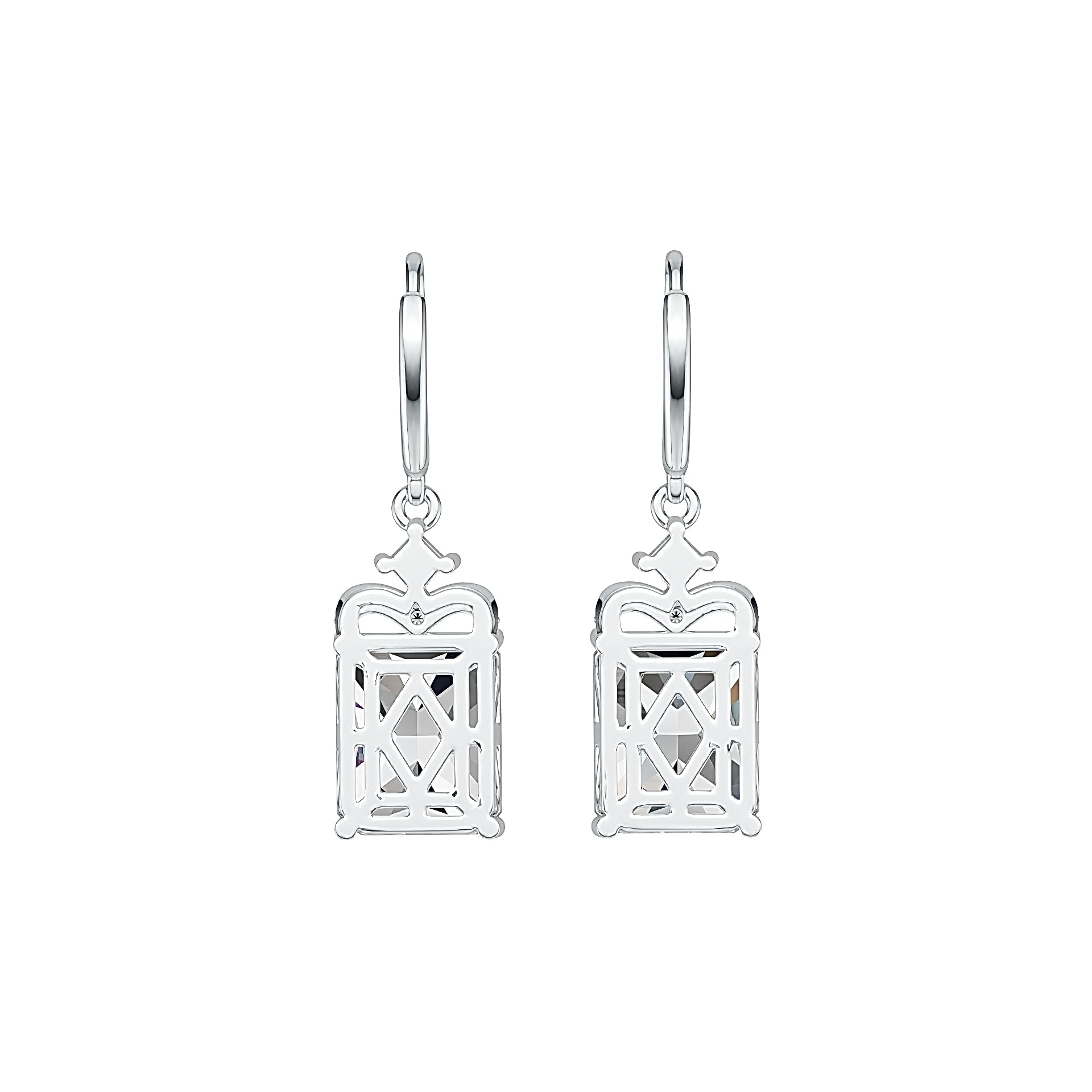Sterling Silver Semi Mount Earrings Setting Emerald OCT 11X9mm DHJ