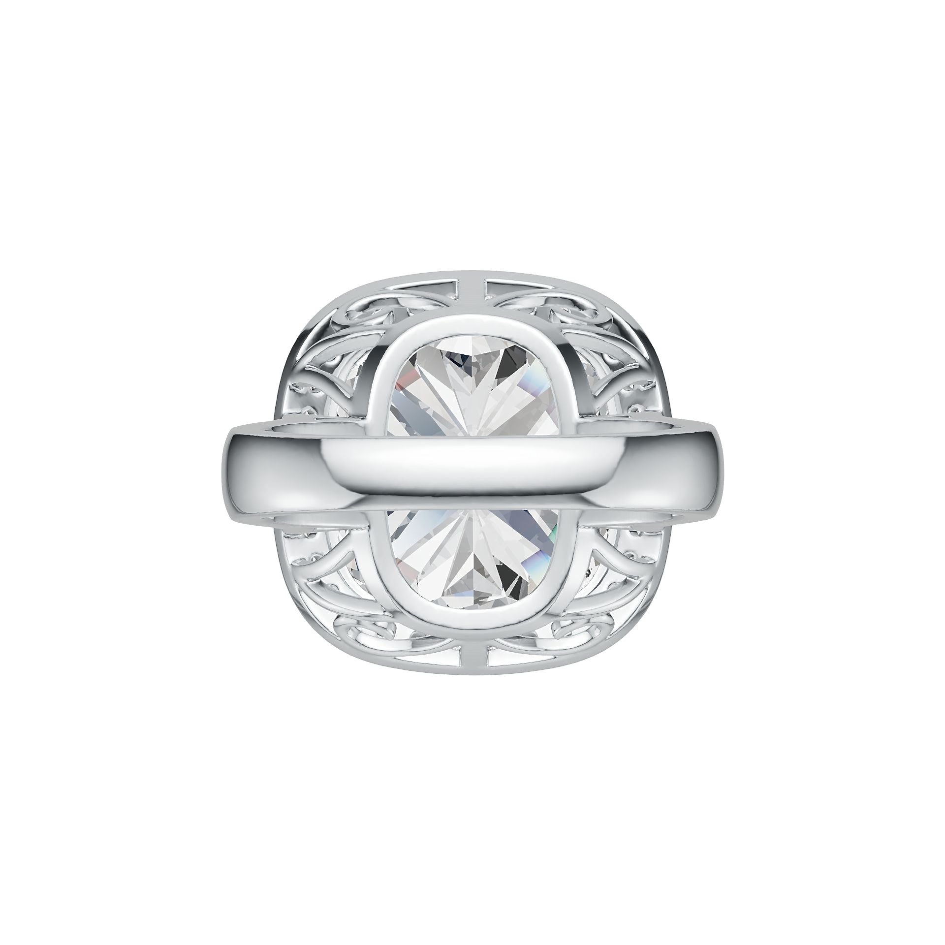 Sterling Silver Semi Mount Ring Setting Cushion CU 15x15mm Halo DHJ