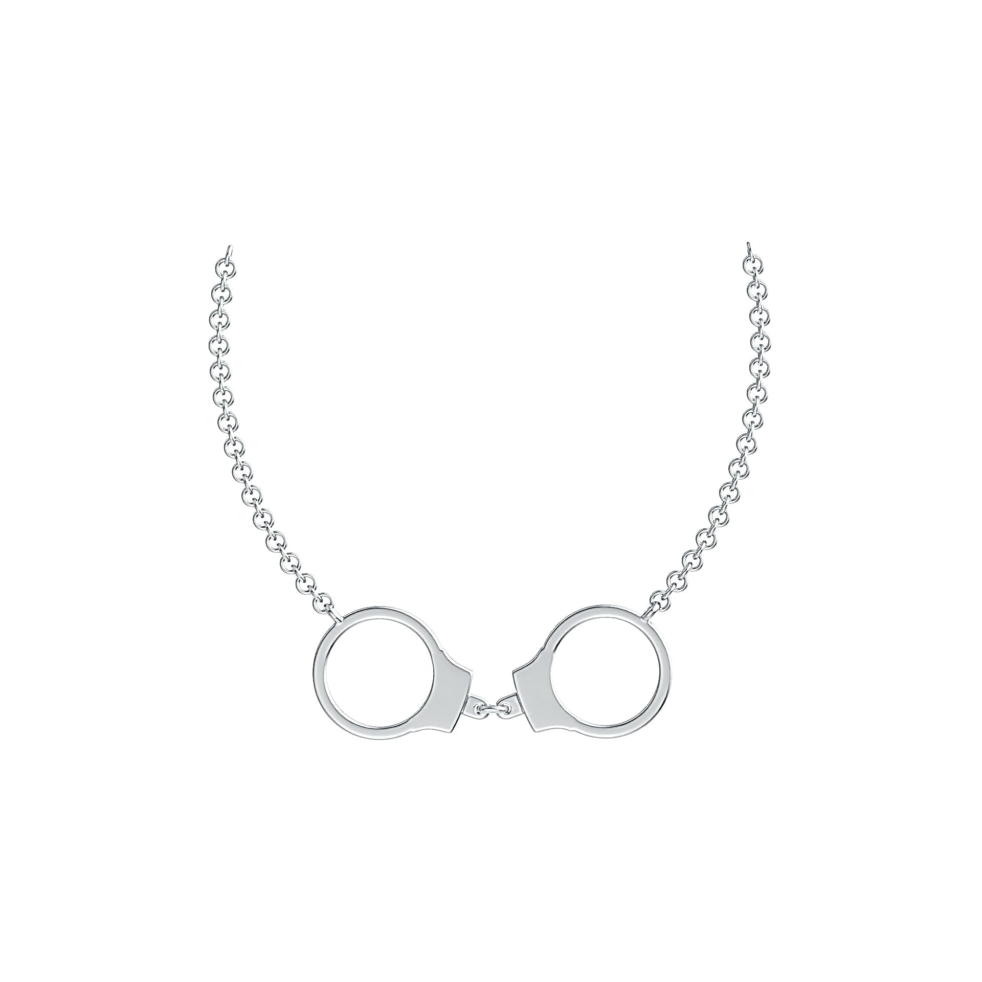 Sterling Silver Pendant Handcuff Theme with White Topaz or Moissanite - Syzjewelry