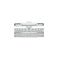 10K Gold Semi Mount Ring Setting Round RD 3.5mm Stackable Rings with White Topaz - Syzjewelry