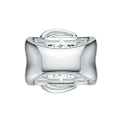 Sterling Silver Ring Buckle Belt Theme with White Topaz or Moissanite Syzjewelry