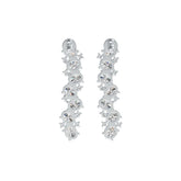 Sterling Silver Semi Mount Earrings Setting Oval OV 5X4mm with White Topaz DHJ