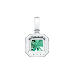 Sterling Silver Semi Mount Pendant Setting Emerald OCT 7X7mm Halo Syzjewelry