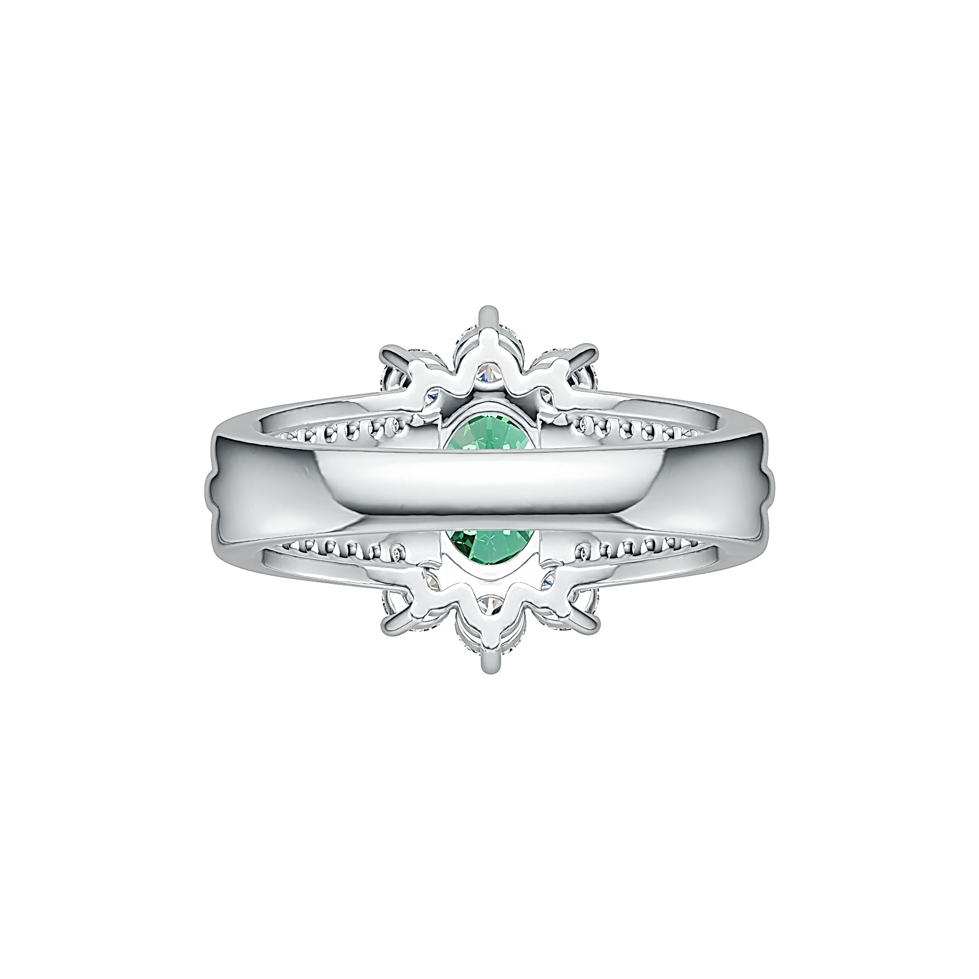 Sterling Silver Semi Mount Ring Setting Oval OV 8X6mm with White Topaz DHJ