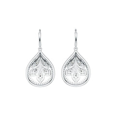 Sterling Silver Semi Mount Earrings Setting Pear PE 5X3mm with White Topaz DHJ