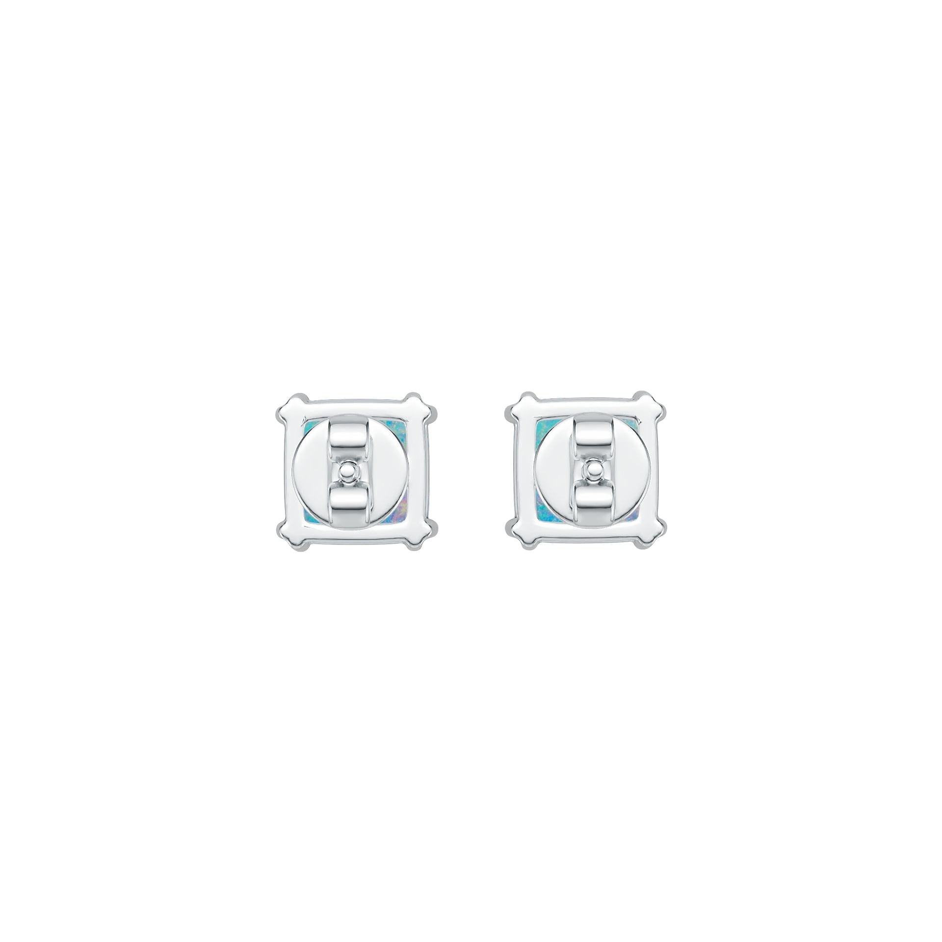 Sterling Silver Semi Mount Earrings Setting Cushion CU 6X6mm Cabochon DHJ