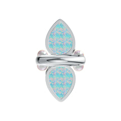 Sterling Silver Semi Mount Ring Setting Pear PE 17X13mm RD 5X5mm DHJ