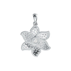 Sterling Silver Semi Mount Pendant Setting Round RD 4x4mm Flower Theme DHJ