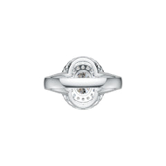 Sterling Silver Semi Mount Ring Setting Oval OV 8X6mm Double Halo Split Shank DHJ