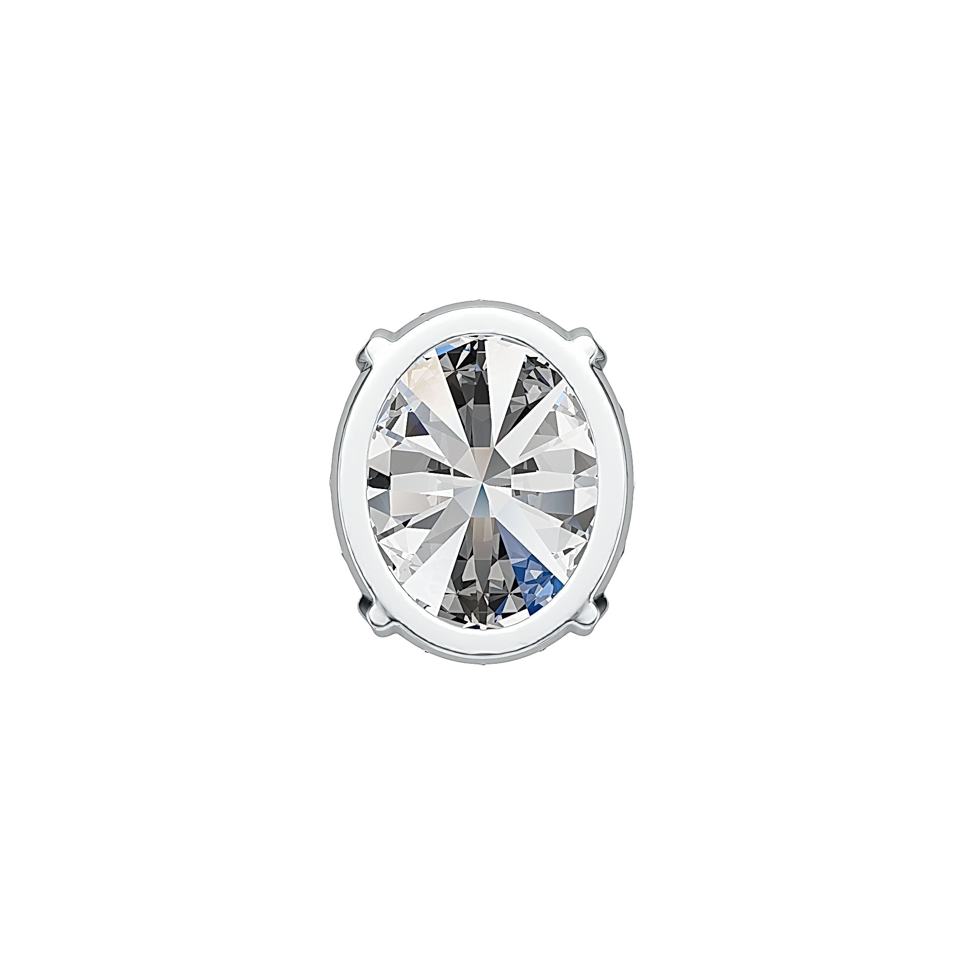 Sterling Silver Semi Mount Pendant Setting Oval OV 12X10mm Solid Syzjewelry