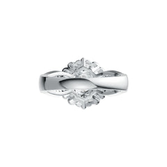 Sterling Silver Semi Mount Ring Setting Round RD 6x6mm Split Shank DHJ