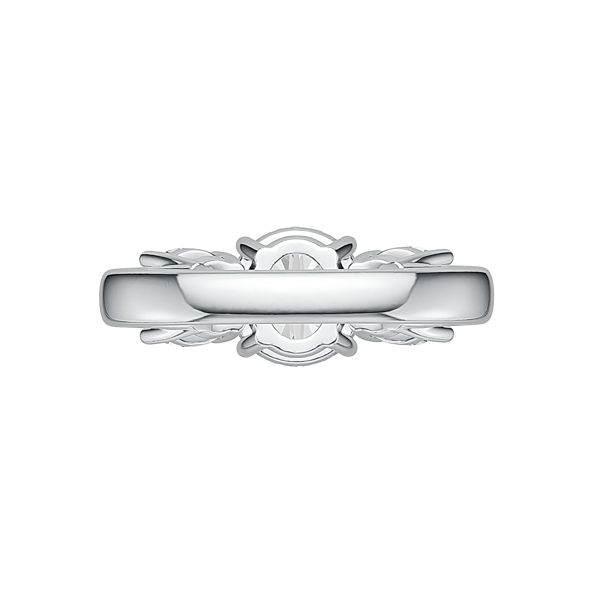 Sterling Silver Semi Mount Ring Setting RD 8.4mm RD 5.9mm 3 Stone Ring Syzjewelry