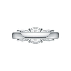 Sterling Silver Semi Mount Ring Setting RD 8.4mm RD 5.9mm 3 Stone Ring Syzjewelry