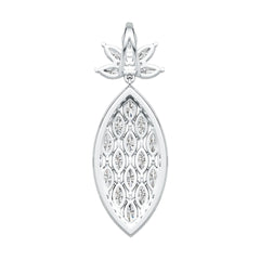 Sterling Silver Semi Mount Pendant Setting Marquise MQ 6X3mm Pineapple Theme DHJ