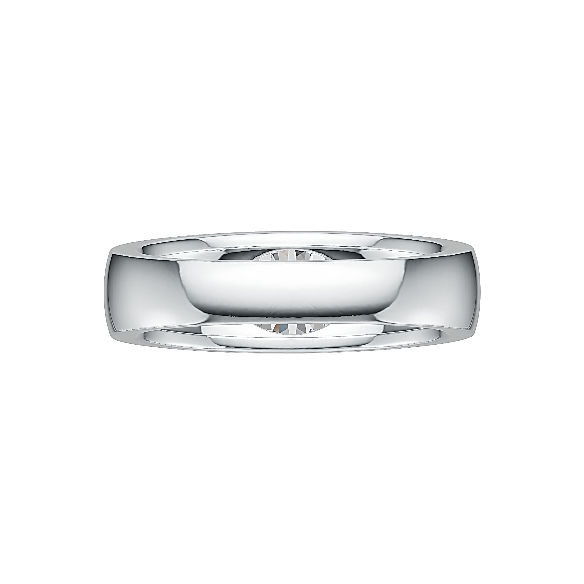 Sterling silver semi mount ring oval 10x8mm solitaire setting viewed at angle, ready for gemstone mount