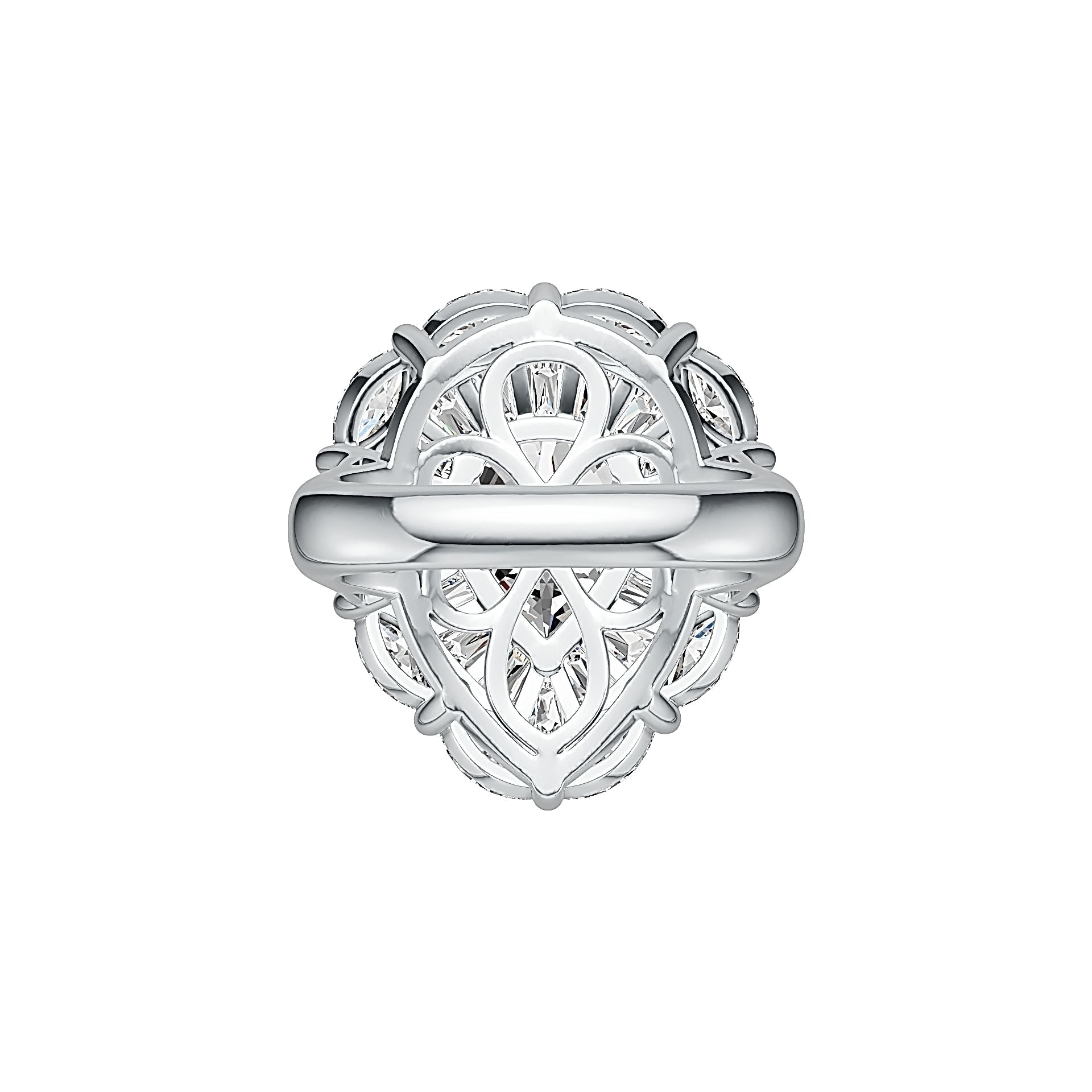 Sterling Silver Semi Mount Ring Setting Pear PE 11X9mm Baguette 3X2mm MQ 6X3mm DHJ