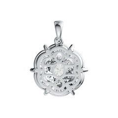 Sterling Silver Semi Mount Pendant Setting Round RD 6x6mm with White Topaz DHJ