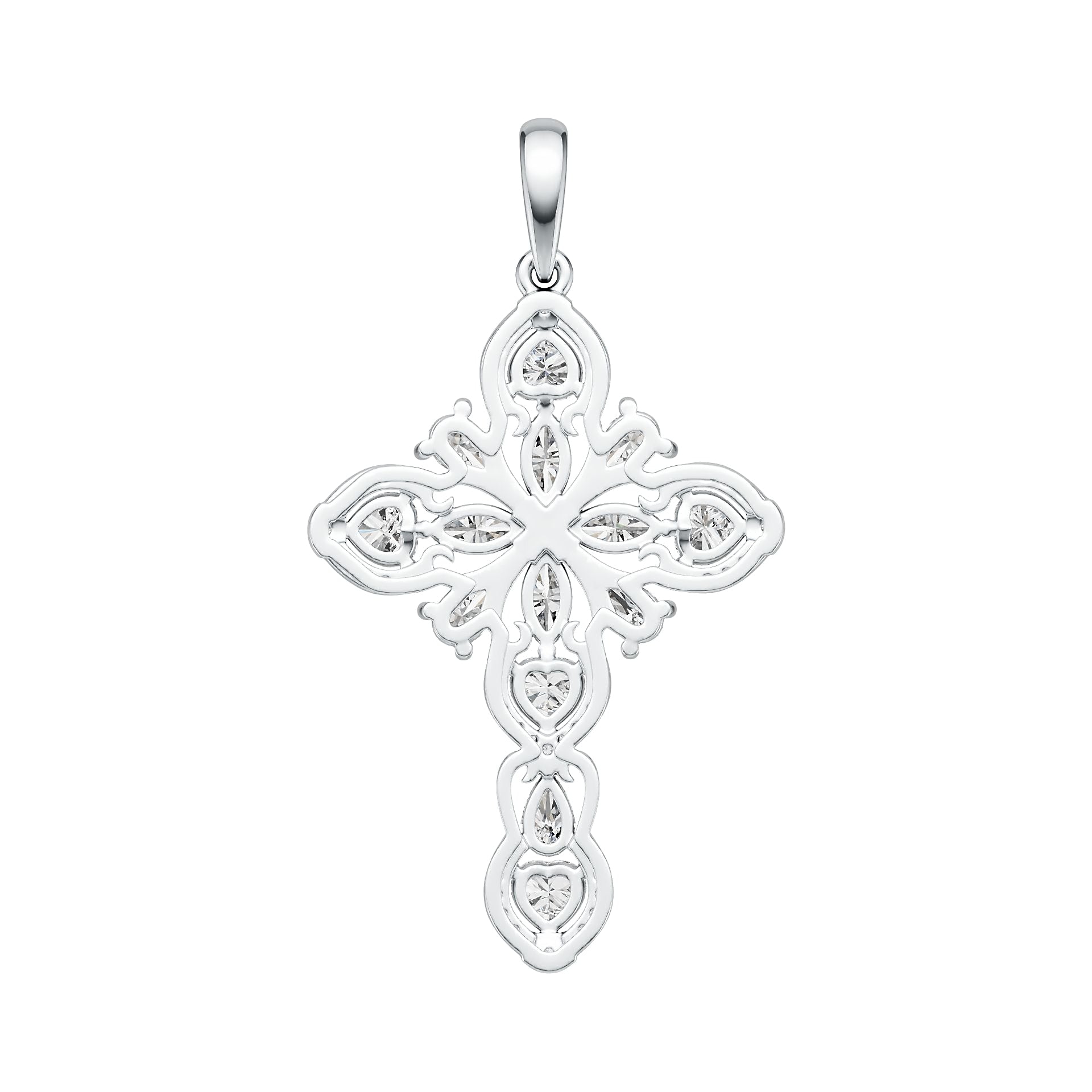 Sterling Silver Semi Mount Pendant Setting Marquise MQ 6X3mm PE 5X3mm HT 4X4mm DHJ