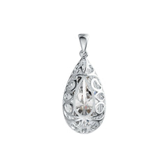 Sterling Silver Semi Mount Pendant Setting Pear PE 25X13mm Halo DHJ