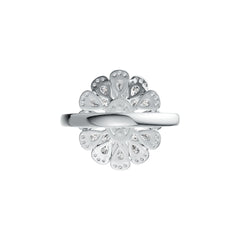 Sterling Silver Semi Mount Ring Setting Pear PE 4X3mm Flower Theme DHJ