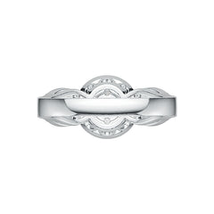 Sterling Silver Cluster Engagement Ring with White Topaz or Moissanite DHJ