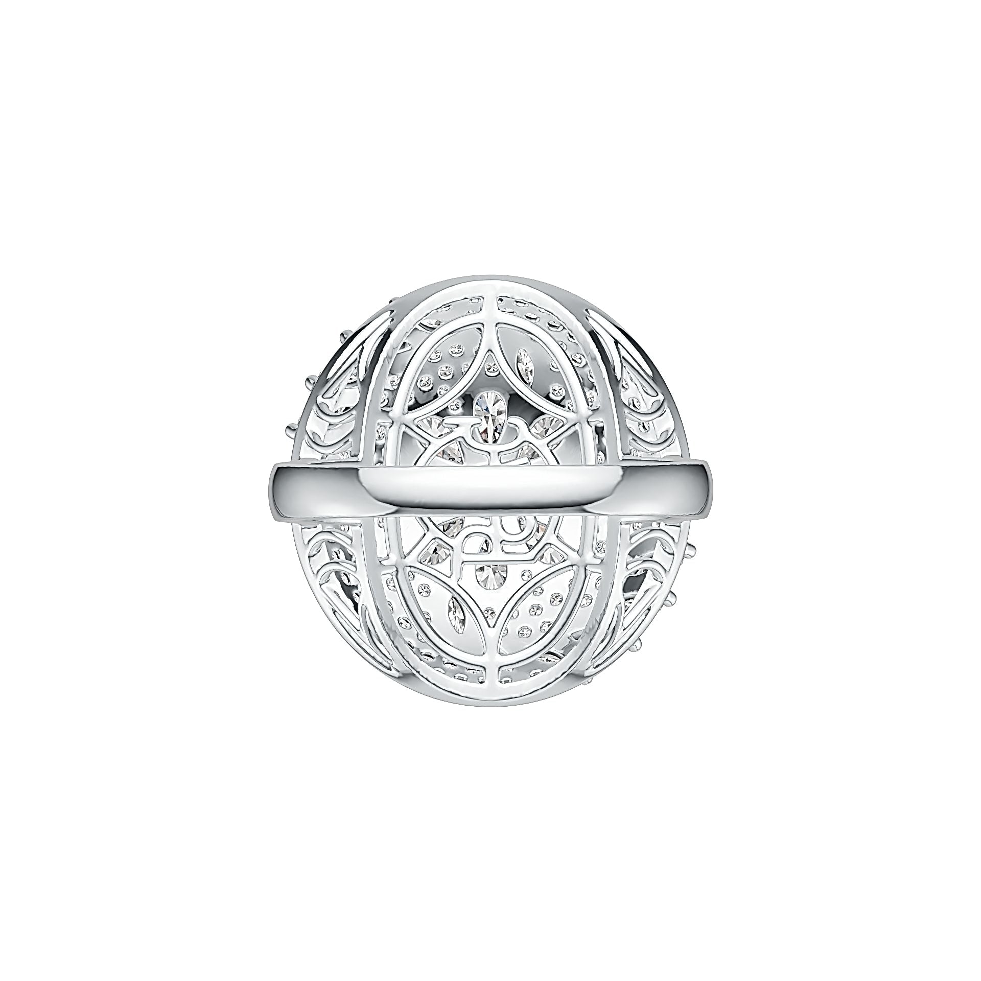 Sterling Silver Cluster Cocktail Ring with White Topaz or Moissanite - Syzjewelry