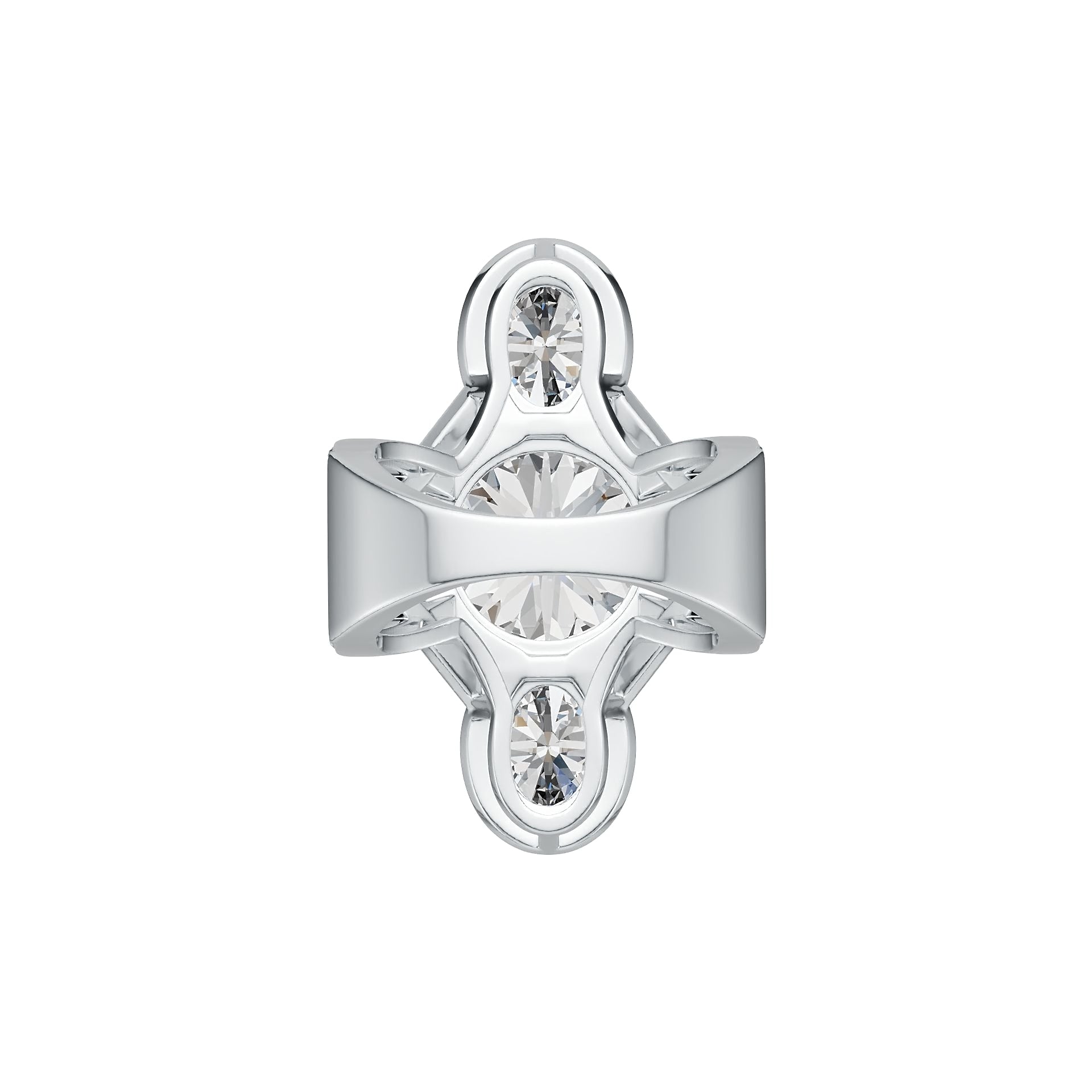 Sterling Silver Semi Mount Ring Setting Round RD 12x2mm DHJ