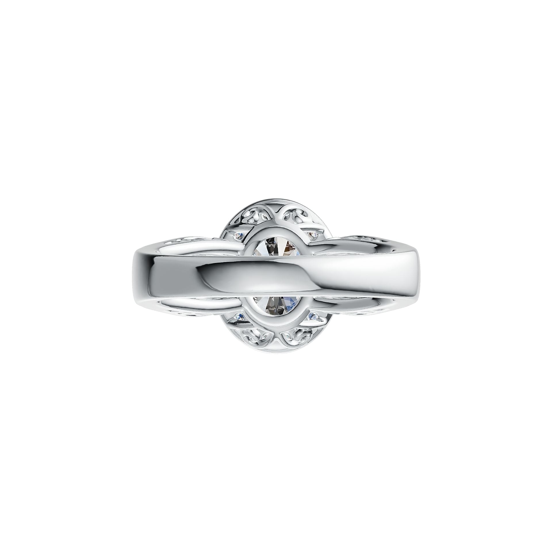 Sterling Silver Semi Mount Ring Setting Oval OV 9X7mm RD 4X4mm Syzjewelry
