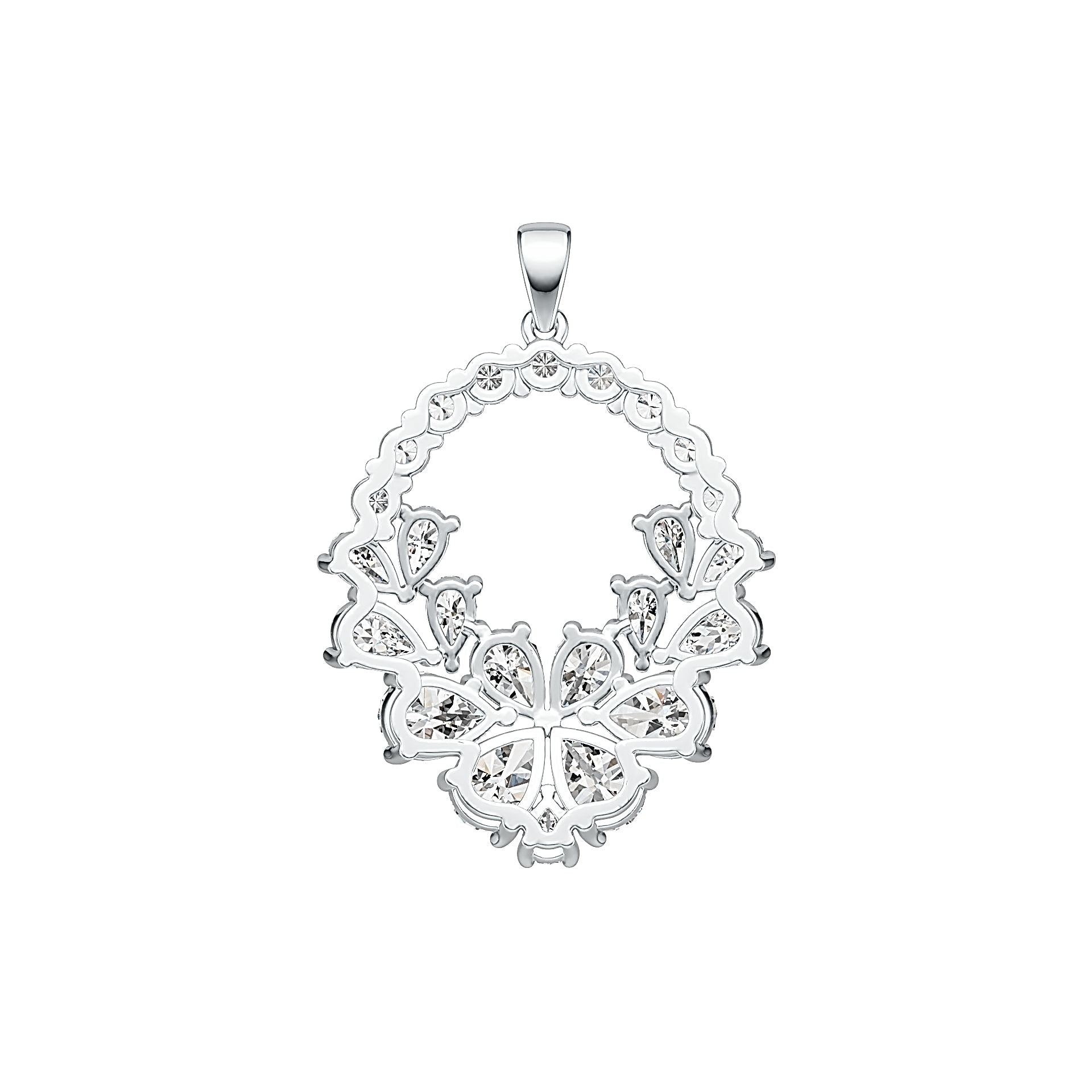 Sterling Silver Semi Mount Pendant Setting Pear PE 7X5mm DHJ