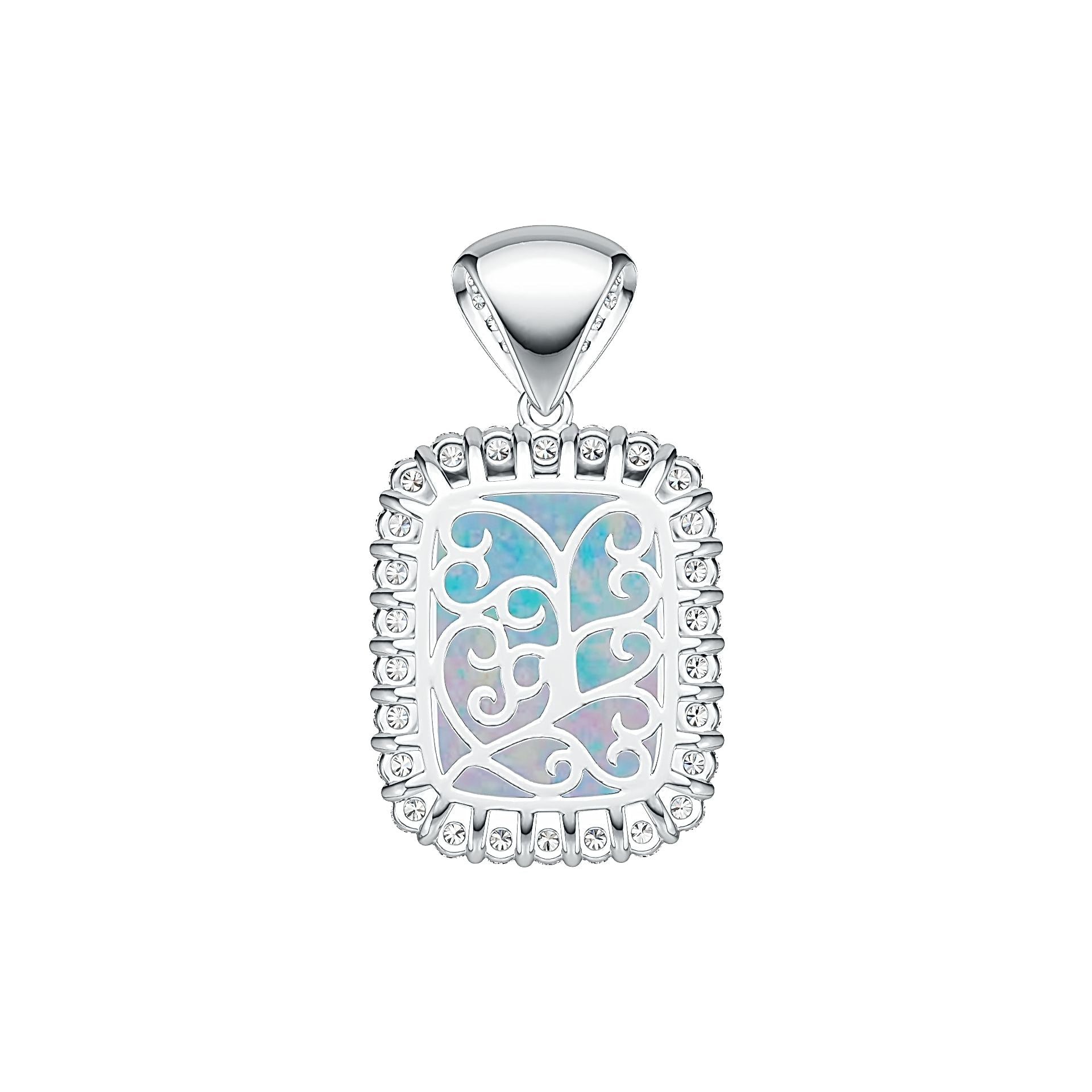 Sterling Silver Semi Mount Pendant Setting Cushion CU 20X15mm Cabochon DHJ