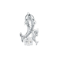 Sterling Silver Semi Mount Pendant Setting Round RD 8x8mm DHJ