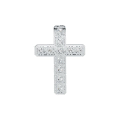 Sterling Silver Semi Mount Pendant Setting Emerald OCT 4X4mm Cross Theme DHJ