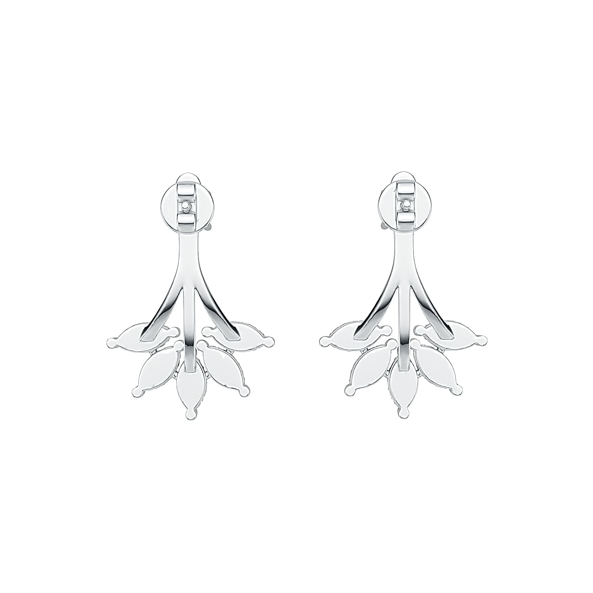 Sterling Silver Semi Mount Earrings Setting Marquise MQ 6X3mm RD 4X4mm DHJ