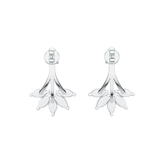 Sterling Silver Semi Mount Earrings Setting Marquise MQ 6X3mm RD 4X4mm DHJ