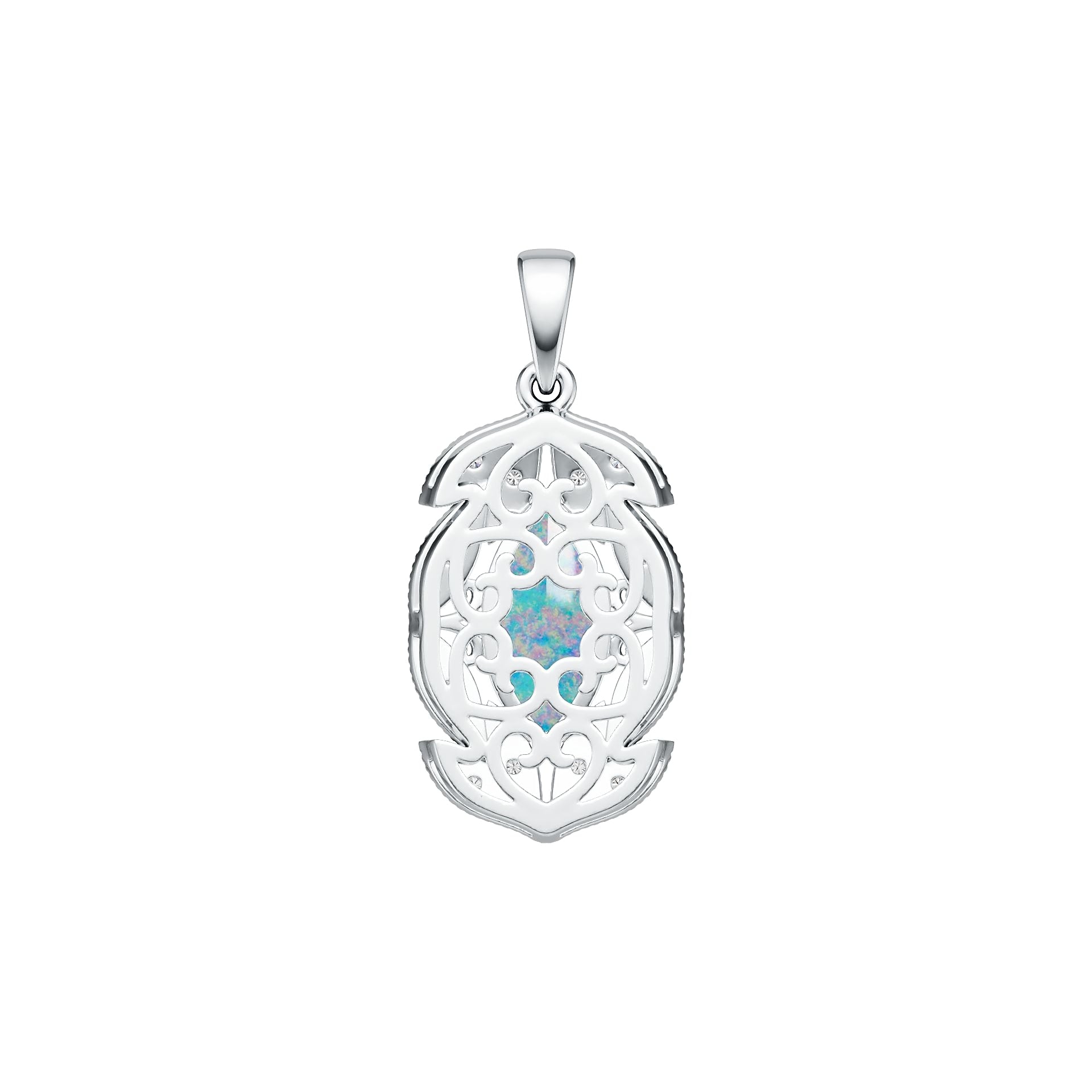 Sterling Silver Semi Mount Pendant Setting Oval OV 14X7mm Cabochon DHJ