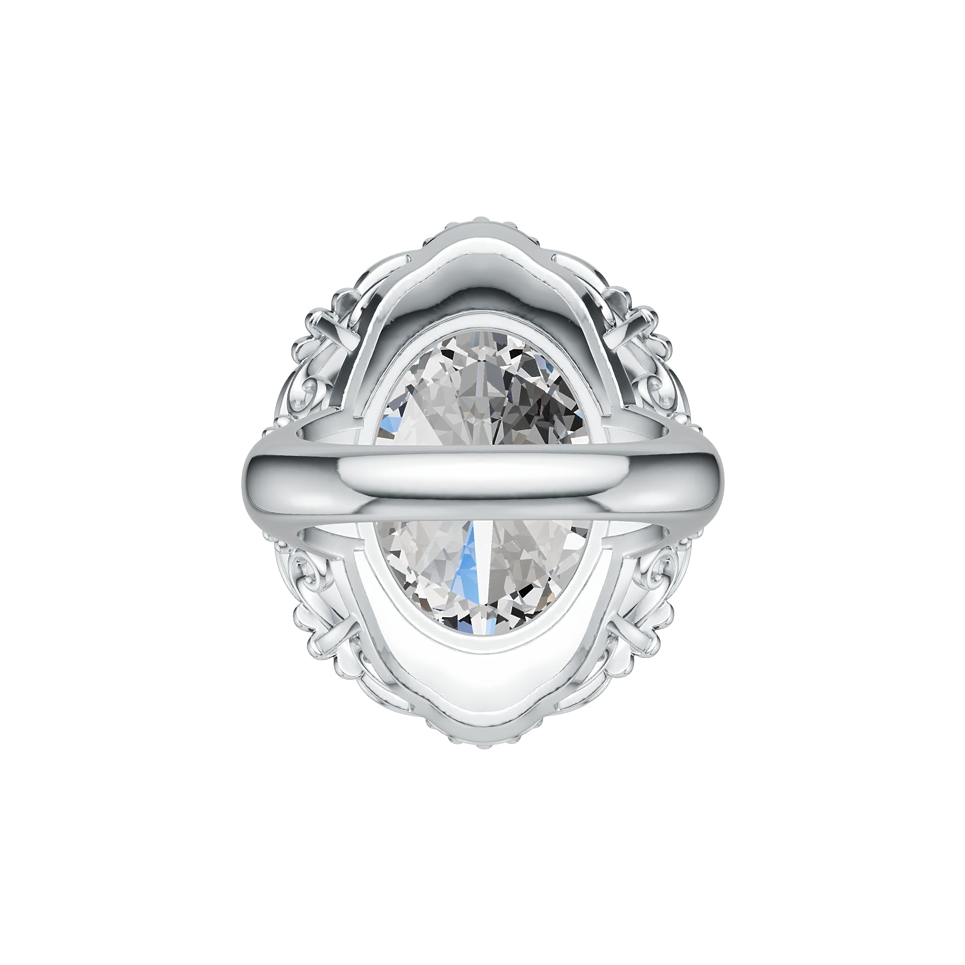 Sterling Silver Semi Mount Ring Setting Oval OV 20X15mm Cocktail Ring DHJ