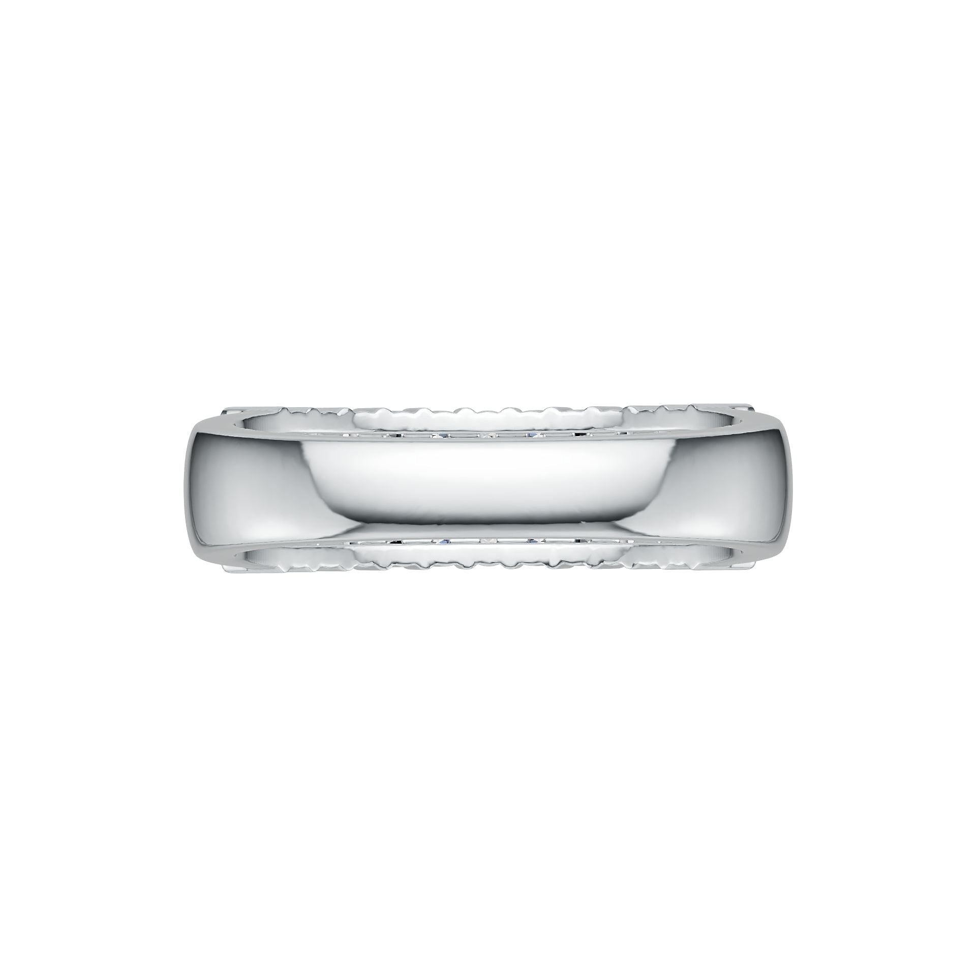 Sterling Silver Ring with White Topaz or Moissanite Three-Row Half-Eternity Ring DHJ