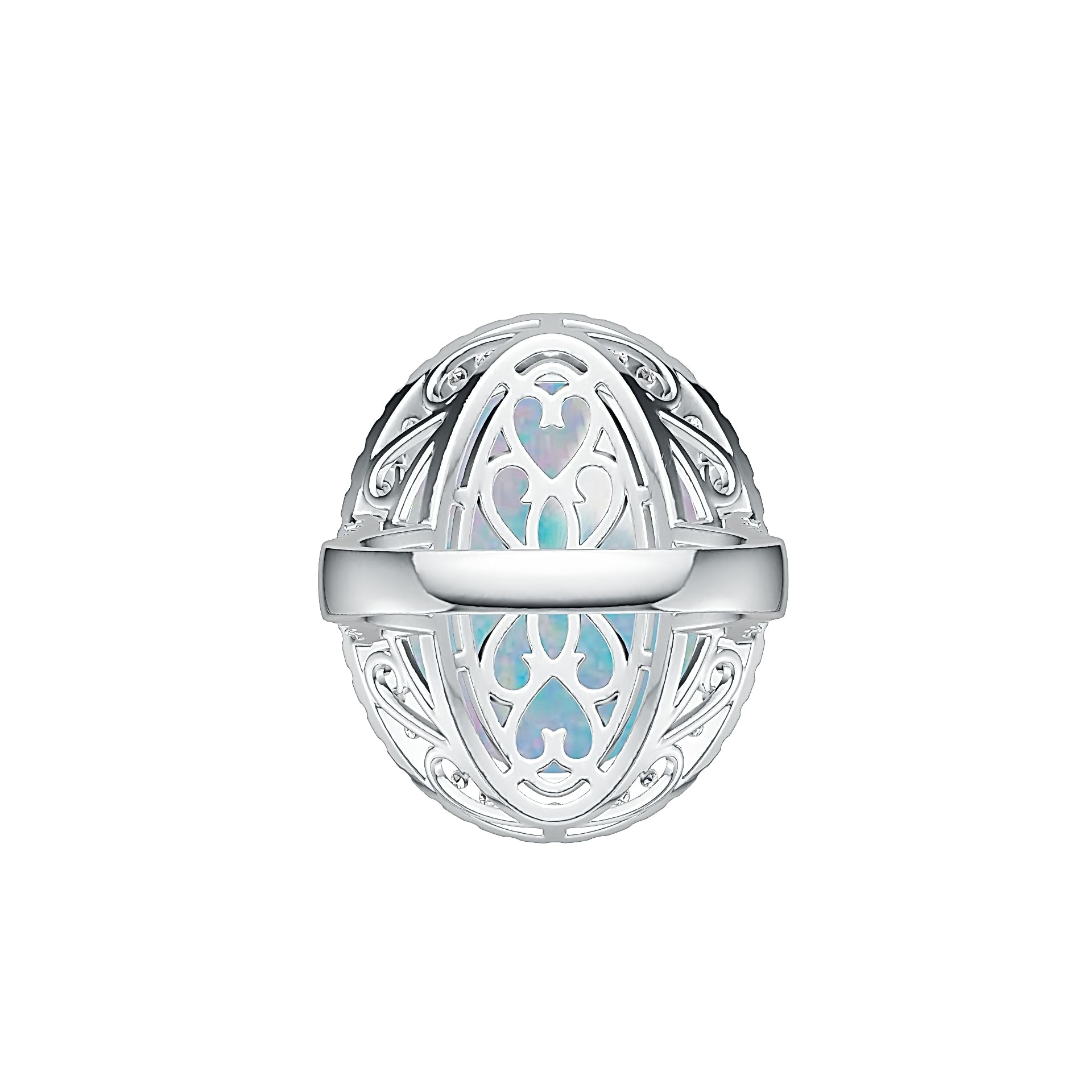 Sterling Silver Semi Mount Ring Setting Oval OV 24X19mm Cabochon DHJ