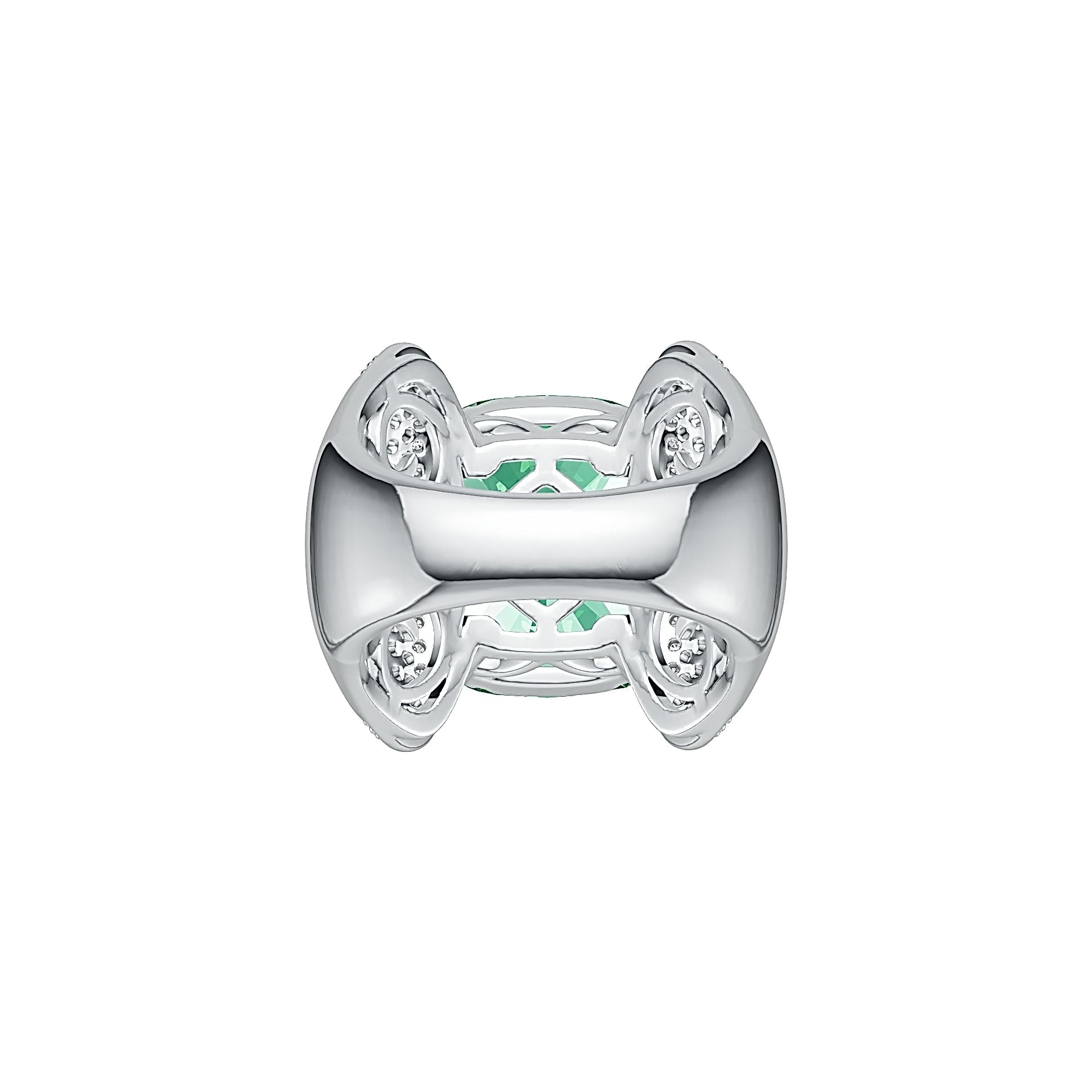 Sterling Silver Semi Mount Ring Setting Cushion CU 14X12mm with White Topaz - Syzjewelry
