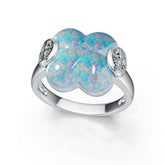 Sterling Silver Opal Ring 15x15mm