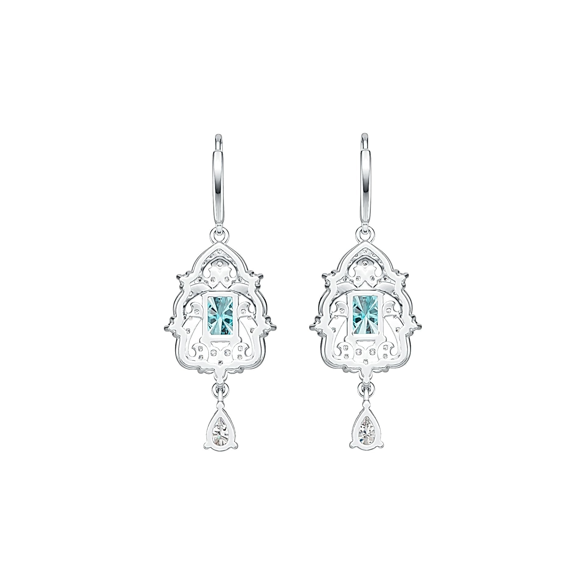 Sterling Silver Semi Mount Earrings Setting Emerald OCT 7X5mm PE 6X4mm DHJ
