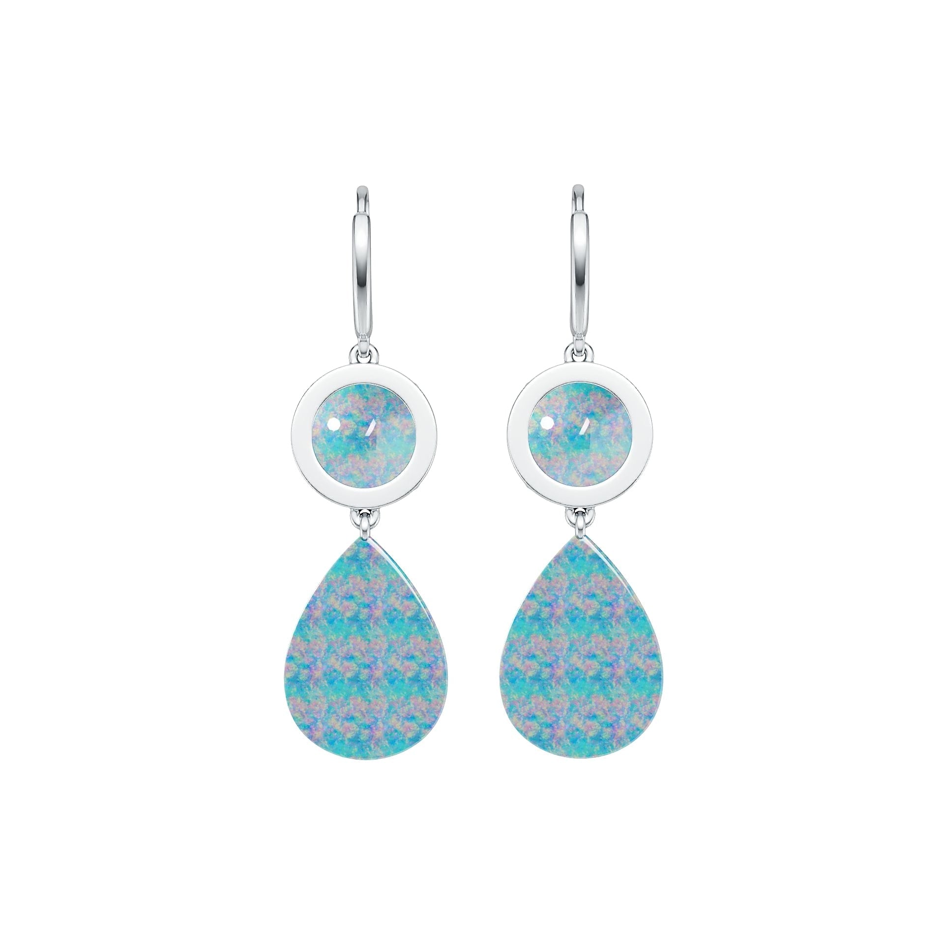 Sterling Silver Semi Mount Earrings Setting Pear PE 18X13mm Cabochon DHJ
