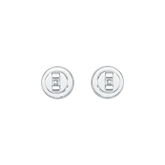 Sterling Silver Semi Mount Earrings Setting Round RD 4x4mm Stud Halo - Syzjewelry