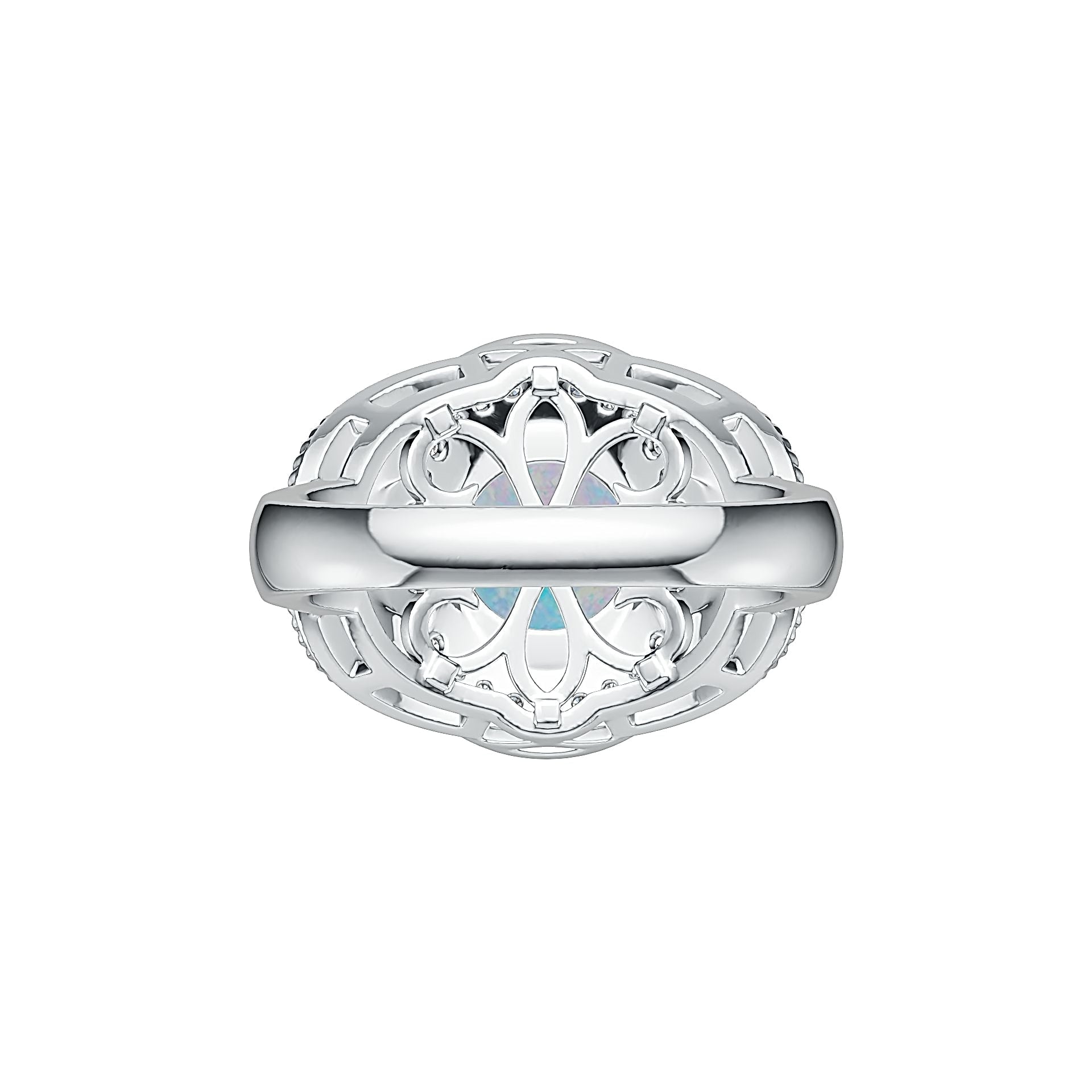 Sterling Silver Semi Mount Ring Setting Round RD 8x8mm Cabochon DHJ